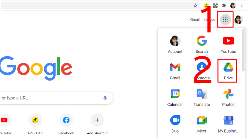 Chọn và mở Google Drive của bạn